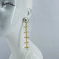 Pearl Post Earring Gold Finish With Clover Long Dangle Design